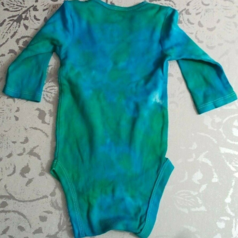 Handmade Tie Dye Batik Romper Infant One Piece 3-6 - Picture 2 of 3
